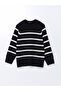 Nevavm Women's Striped Collar Knit Sweater with a Difference - 5