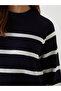 Nevavm Women's Striped Collar Knit Sweater with a Difference - 3
