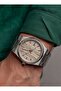 Trendy Striped Dial Men's Wristwatch with Calendar