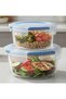 Glass Food Containers, Meal Prep Containers with Leak-Proof Silicone Lids, 400ml & 620ml, Airtight & BPA-Free, Blue, Microwave & Freezer Safe (Round) - 3