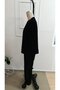 Women's long sleeve crew neck viscose two-piece set with mesh tulle detail: blouse and pants - 6