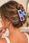 Women's Blue Knitted Strawberry Detailed Hair Clip - 2