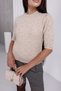 Sleeve and Collar Buttoned Short-Sleeved Sweater - 2