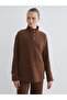 Lcwaikiki Basic Brown Mock Neck Women's Tunic