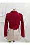 Women's Long Sleeve Collared Jacket with Ornamental Pocket Detail and Zipper Closure, Short Imported Crepe Jacket - 5