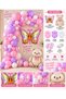 Butterfly Themed Birthday Balloon Set with Teddy Bear |   Balloon Party Decoration Set - 2