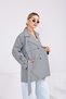 Women's Oversize Trench Coat Short Length Stand Collar Buttoned Pocketed Stylish Model