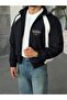 Monaco Printed Zipper Jacket with Ribbon Detail S - Black - 4