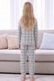 Plaid Patterned Thermal Fabric Ultra Soft Knitted Pajama Set - 5
