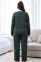Green Patterned Thermal Fabric Ultra Soft Plus Size Oversized Knitted Pajama Set - 3
