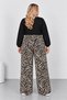 Plus Size Winter Wrinkled Zebra Pattern Trousers - 2