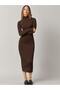 Rochie midi, maro - L - 3