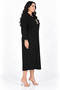 Plus Size Polo Collar Accessory Detailed Long Sleeve Relaxed Fit Women's Midi Dress - 5