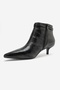 Juxon Black Patterned Buckle Women's Short Heeled Boots - 7