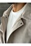 Corduroy Zippered Bomber Jacket Coat S - Cream - 4