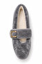 Mare Buckle Detailed Elastic Plush Women's House Slippers Bundle Dowry Slippers Smoked/Grey - 6