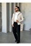 Suede Textured Zippered Jacket S - Cream - 5