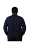Men's Large Size Navy Blue Half Fisherman Cotton Sweater 3Xl-4Xl-5Xl-6Xl - 3
