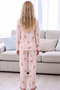 Pink Patterned Thermal Fabric Ultra Soft Knitted Pajama Set - 5
