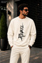 Men's Rebel Vertical Graffiti Printed Cycling Round Neck Casual Sweatshirt