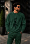 Men's Rebel Vertical Graffiti Printed Cycling Round Neck Casual Sweatshirt