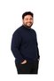 Men's Large Size Navy Blue Half Fisherman Cotton Sweater 3Xl-4Xl-5Xl-6Xl - 2