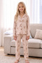 Cream Patterned Thermal Fabric Ultra Soft Buttoned Knitted Pajama Set - 4