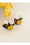 2-Piece Cute Bee Figured Amigurumi Hand Knitted Buckle Organic Cotton Children's Snap Hair Clip - 2