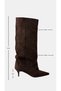 Vitoria Heeled Boots Genuine Leather Brown Crocodile Boots Suede - 2