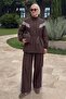 Striped Sports Suit 1717 - Brown