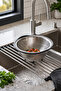 23 cm Black Footed Stainless Steel Strainer – Fine Hole Strainer for Vegetables, Fruits, and Pasta - 5