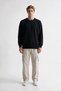 3 Thread Black Men's Crew Neck Casual Sweatshirt - 7