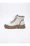 26Kz-0027 Beige Leather Winter Women's Boots - 4
