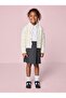 Girl's Premium Quality Front Snap Knitted Patterned Cardigan Beige - 3