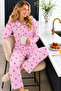 Raporlu Viscose Long Sleeve Patterned Pajama Set