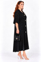 Plus Size Polo Collar Gold Button Detailed Capri Sleeve Relaxed Fit Women's Midi Dress - 5