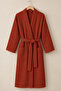 Women's 100% Cotton Waffle Pique Bathrobe – with Pockets and Belt - 3