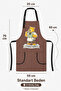 Kitchen Apron Set of 2 for Women and Men, Stain-Resistant, Water-Repellent, Printed, Colorfast Fabric Apron - 5