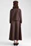 Torba Pocket Detailed Jacket Skirt Double Scuba Set Brown 9469-Tk - 8