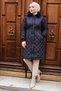 Quilted Coat Navy Blue Hm2956 - 5