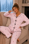 Raporlu Viscose Long Sleeve Patterned Pajama Set