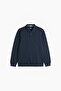 Ls Original Men's Dark Blue Polo Collar Long Sleeve T-Shirt 00Aut-0003
