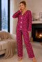 Raporlu Viscose Long Sleeve Patterned Pajama Set - 2