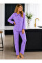 Raporlu Viscose Long Sleeve Patterned Pajama Set - 2