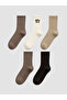 Quality Pieces from Çelebi Store Embroidered Women's Socks 5-Piece Set