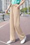 Women's High Waist Elastic Waist Belted Straight Leg Aerobin Pants - 5