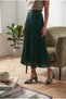 Savva Women's Heeled Shoes Thick Heeled Knotted Stoned Green Satin - 2