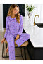 Raporlu Viscose Long Sleeve Patterned Pajama Set