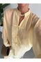 Women's Yellow Tencel Slit Buttoned Tunic - 2