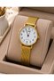 Women's Wristwatch Gold Color Mesh Steel Band Casual and Stylish Combination Japanese Movement Gift Boxed - 2